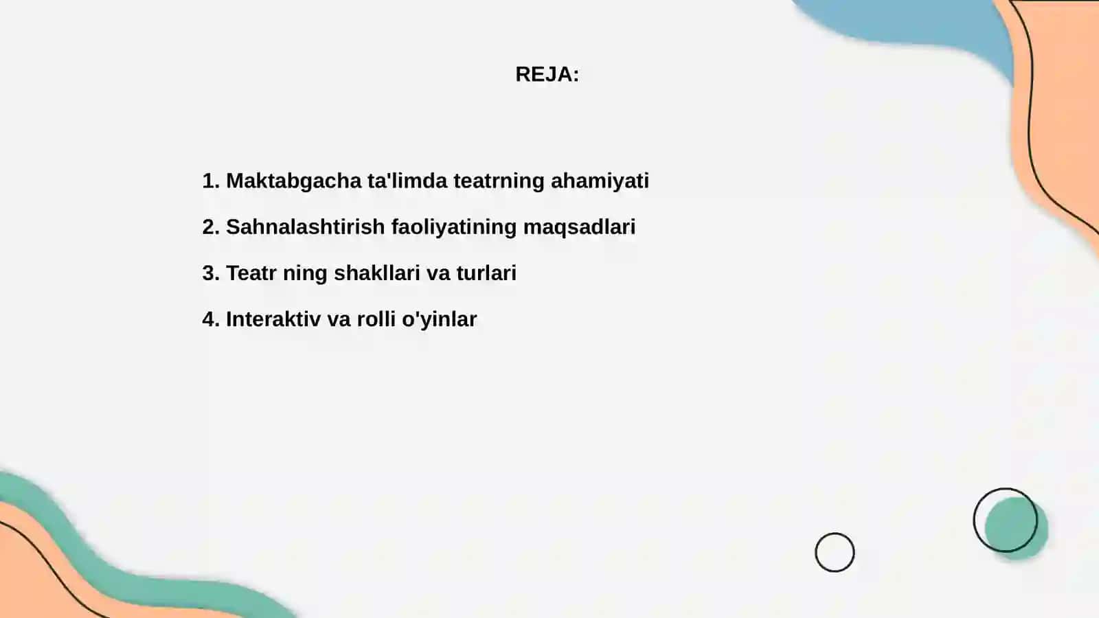 Maktabgacha ta'limda Teatr - sahnalashtirish faoliyatining shakllari 2