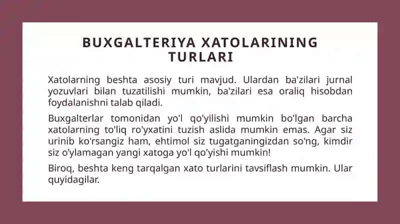 Buxgalteriyaxatolariningturlari 2