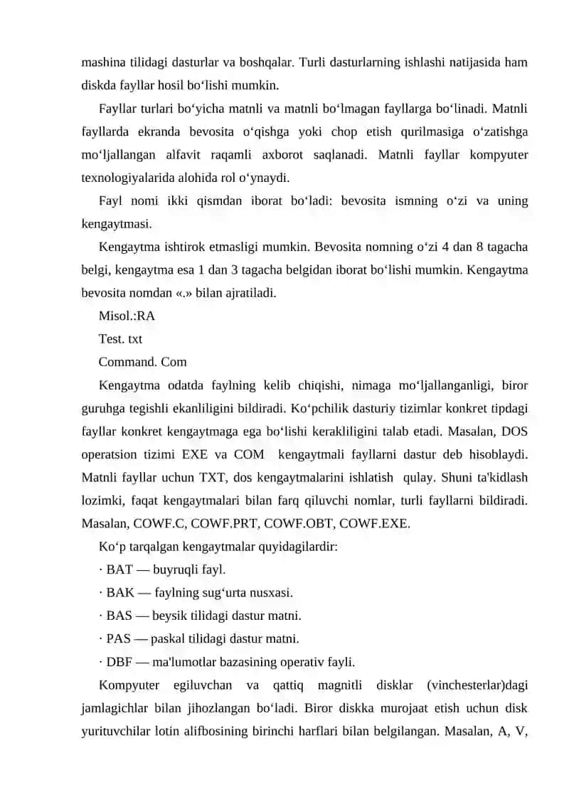 Yacheykalar, fayllar va kataloglar bilan ishlash 2