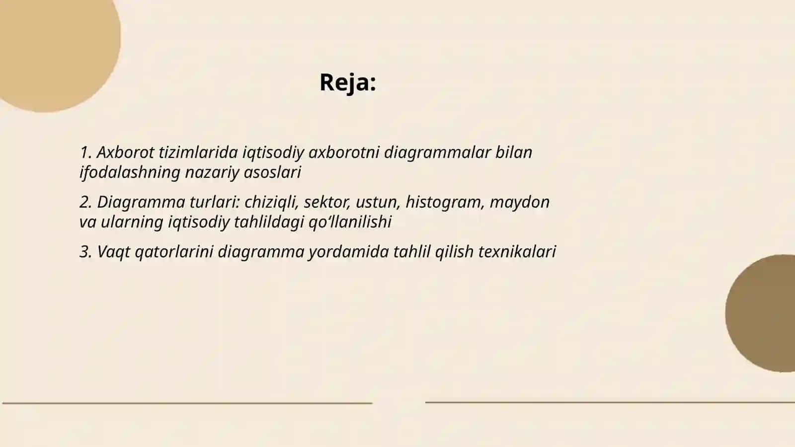Axborot tizimlarida diagrammalar yordamida iqtisodiy axborotni tahlil qilish texnologiyasi 2