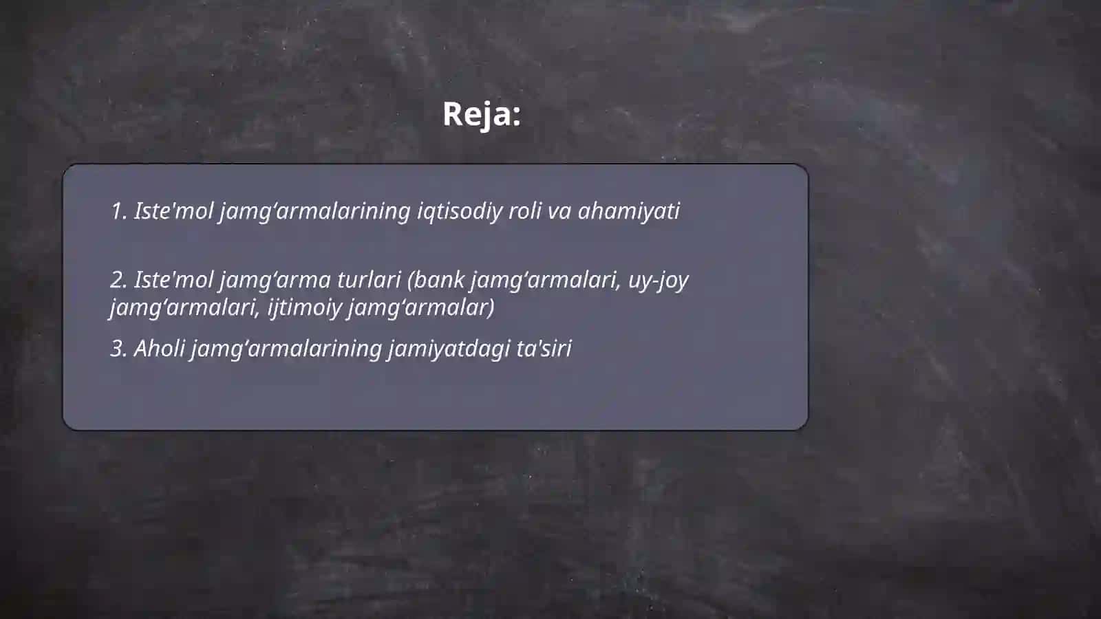Iste'mol jamgʻarma va invistisiyalar 2