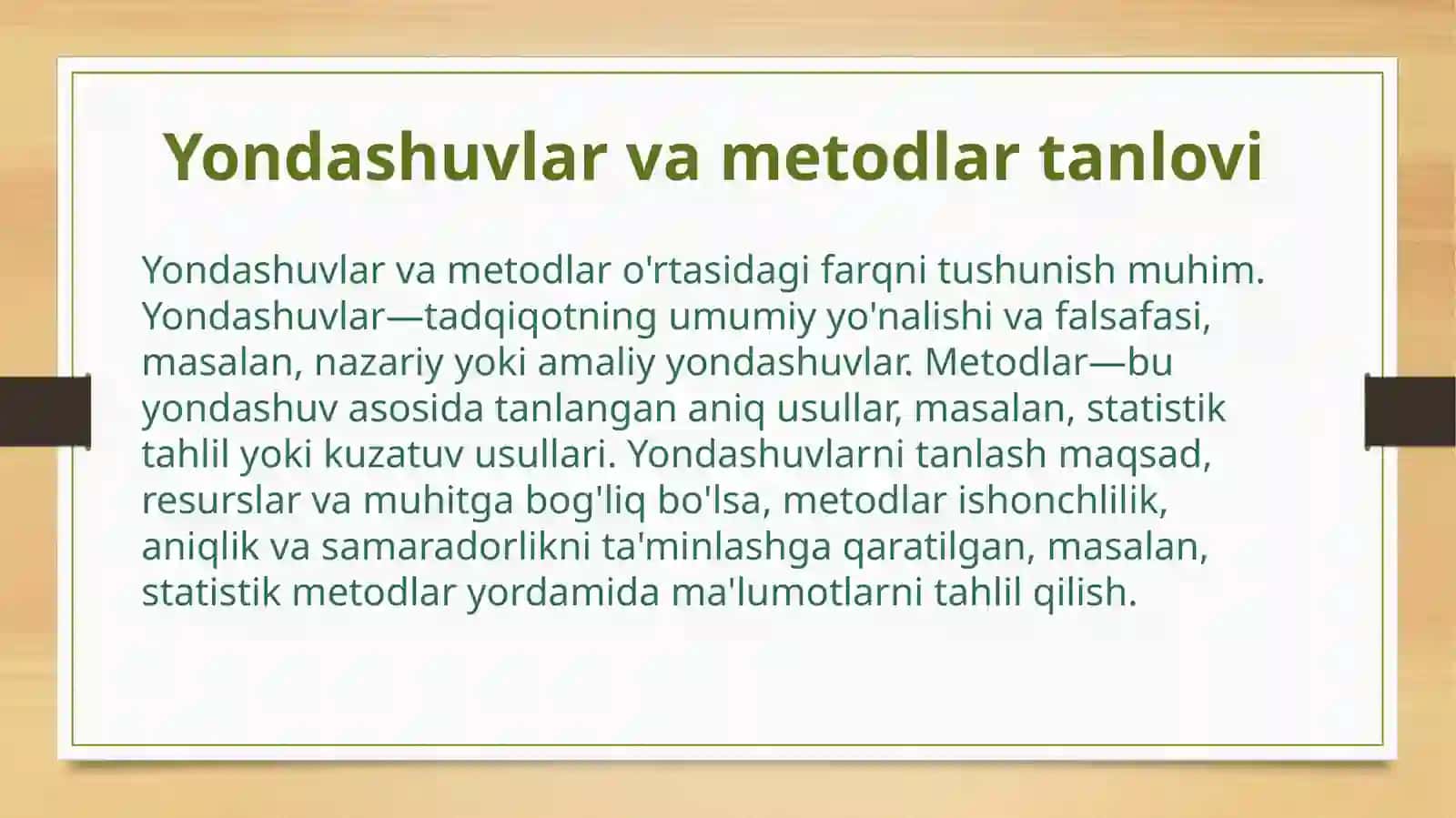 Kuzatish va tajribalar tashkil etish usullarini o'rganish 2