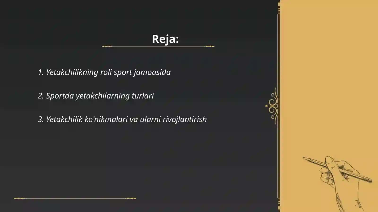 Sport jamoasidagi yetakchilik 2