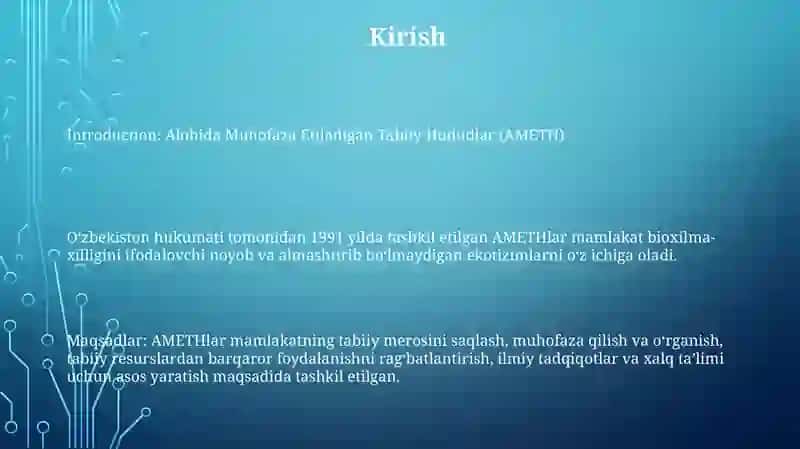 Alohida Muhofaza Etiladigan Tabiiy Hududlar 2