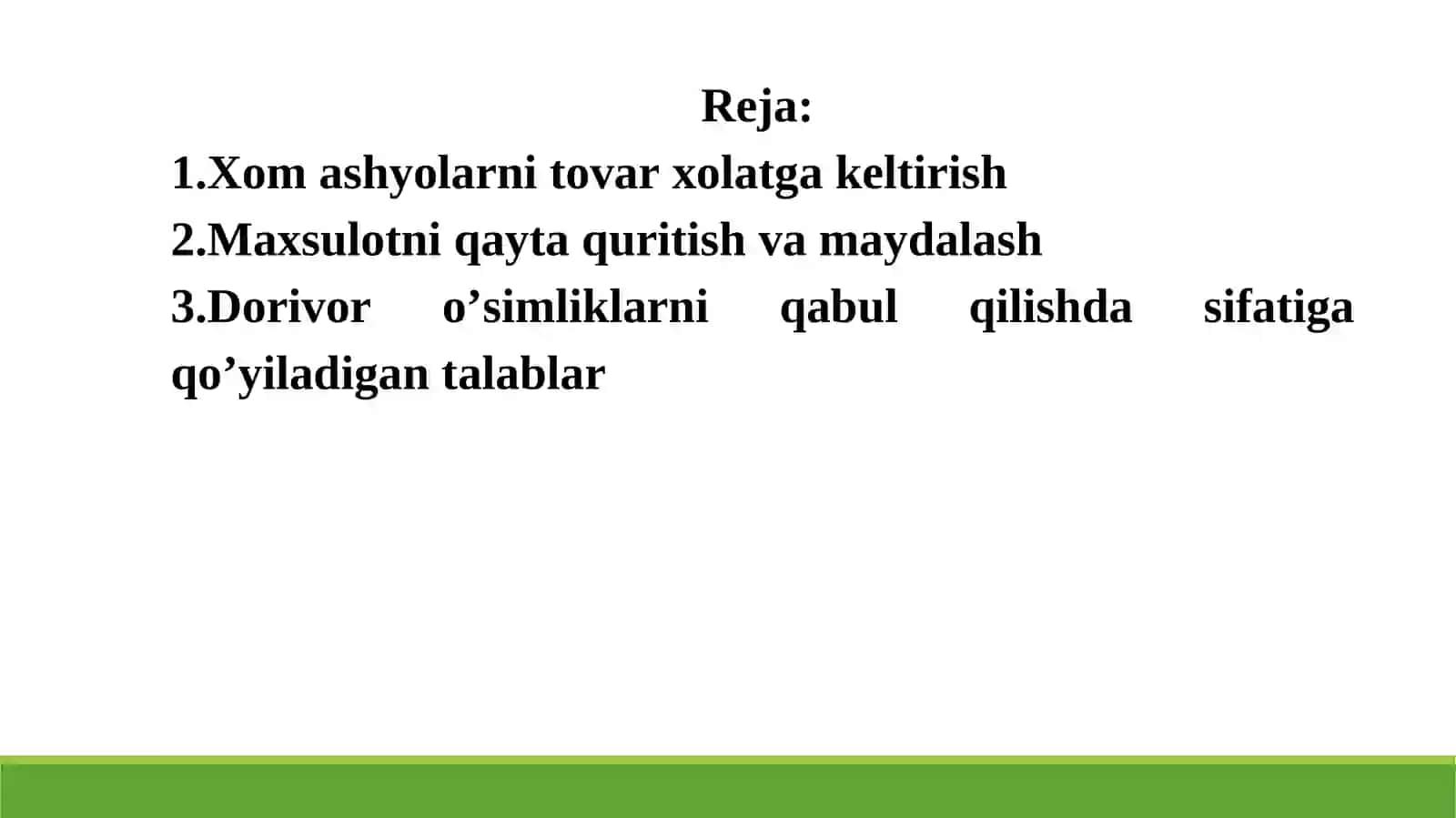 Dorivor O'simlik Xom-Ashyosini Sifatiga Qo'yiladigan Talablar 2