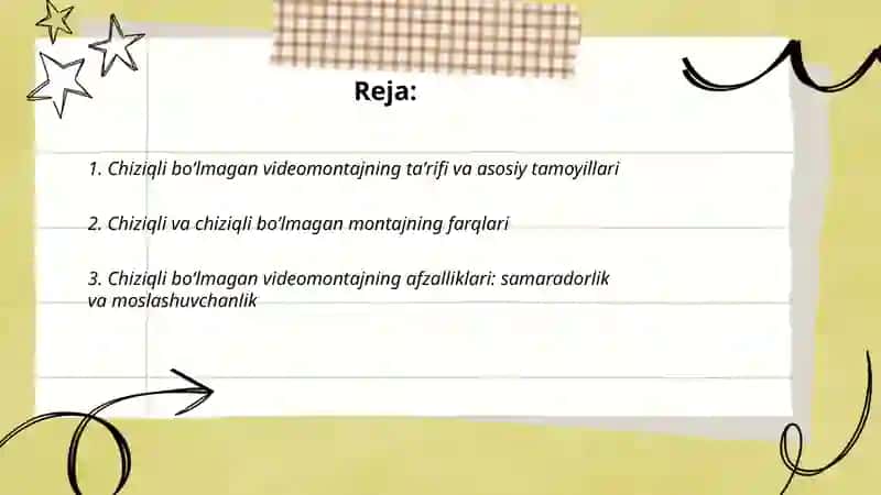 Chiziqli bo‘lmagan videomontaj 2