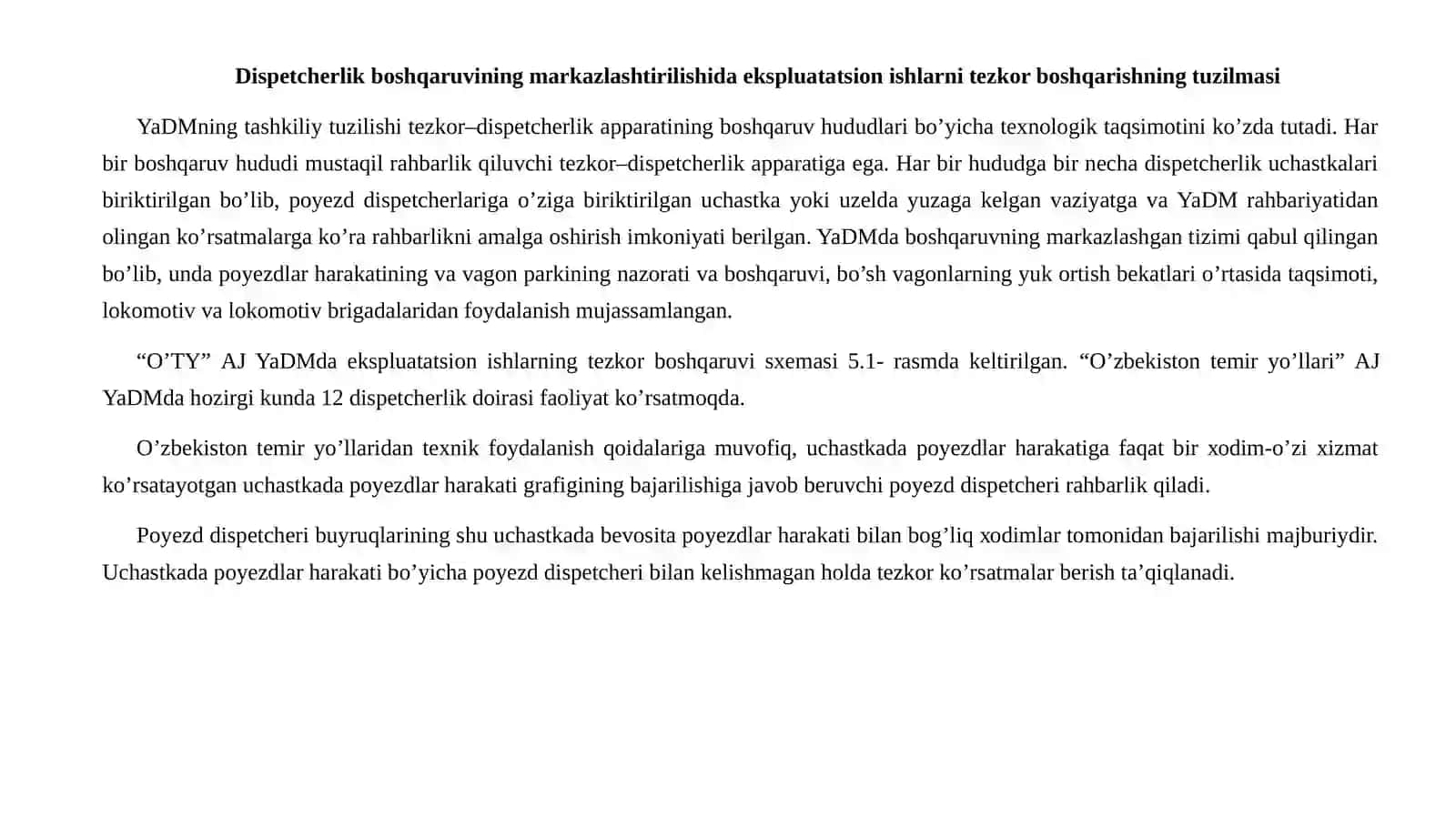 Dispetcherlik nazoratining avtomatlashtirilgan tizimi 2