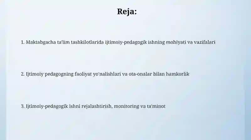 Maktabgacha taʼlim tashkilotlarida ijtimoiy-pedagogik ishlar 2
