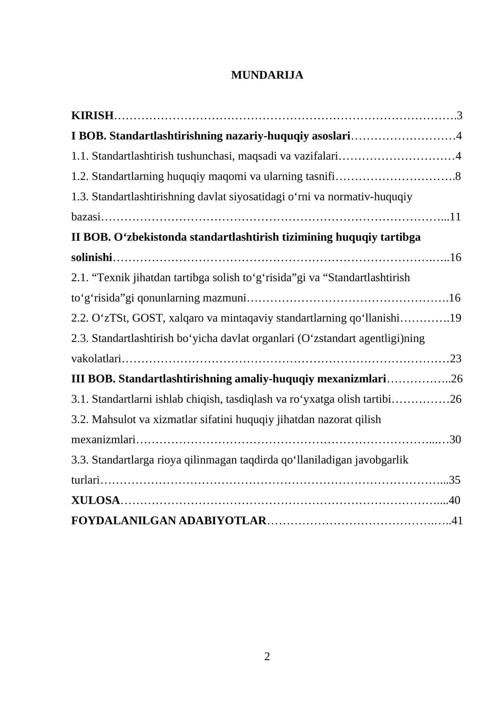 Standartlashtirishning nazariy-huquqiy asoslari 2