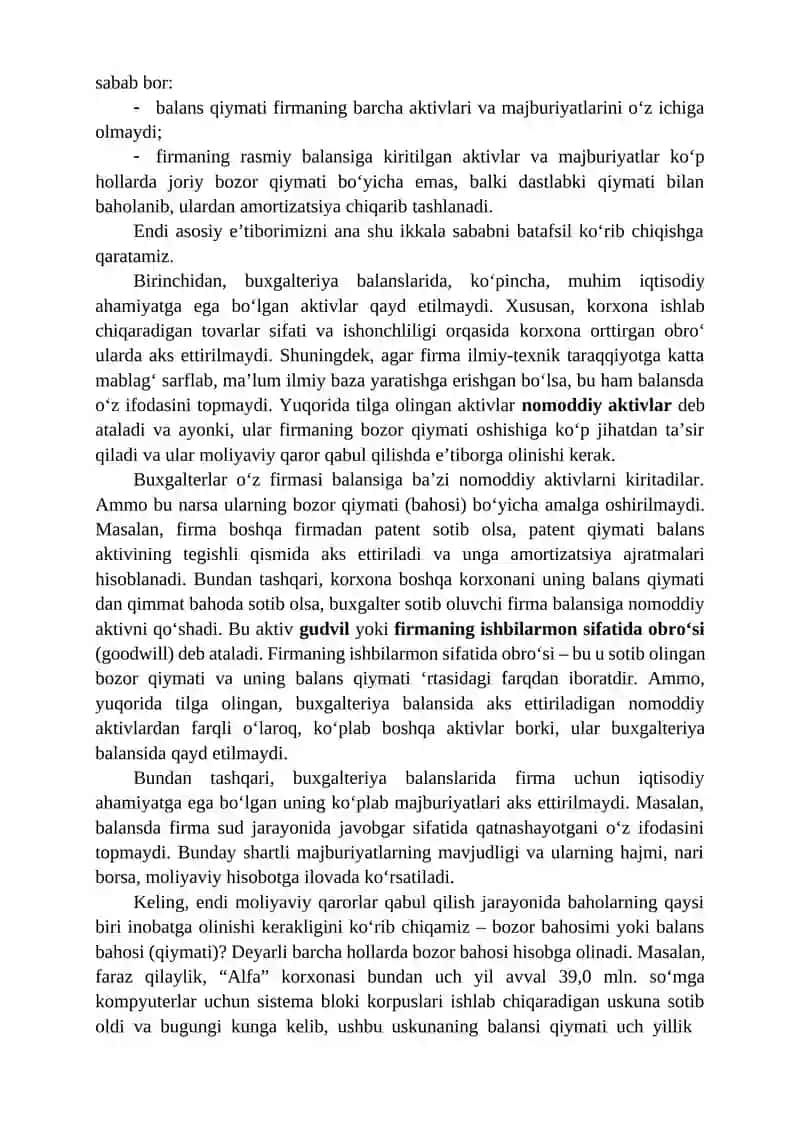 MOLIYAVIY HISOBOTLARDAGI FARQLANUVCHI HOLATLAR 2