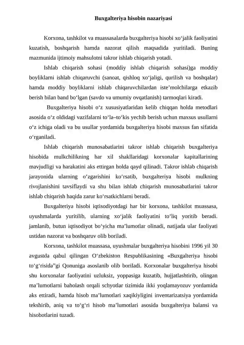 Buxgalteriya hisobin nazariyasi 2