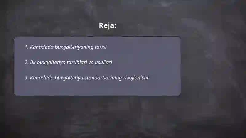 Kanadada buxgalteriyaning tarixi 2