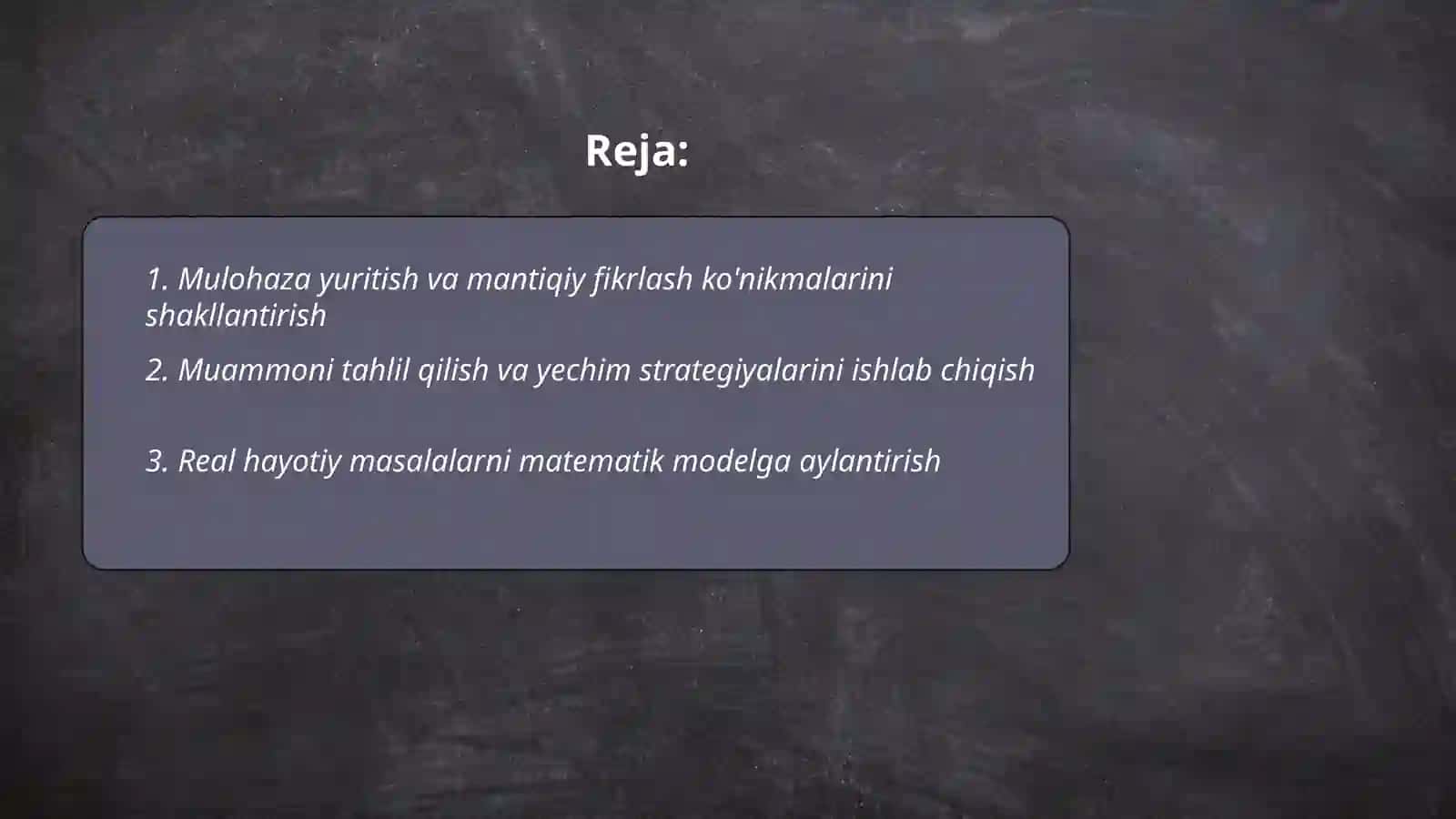 Matematikafanidano'quvchilarda mulohaza yuritish 2