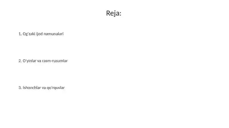 Og'zaki ijod namunalari 2