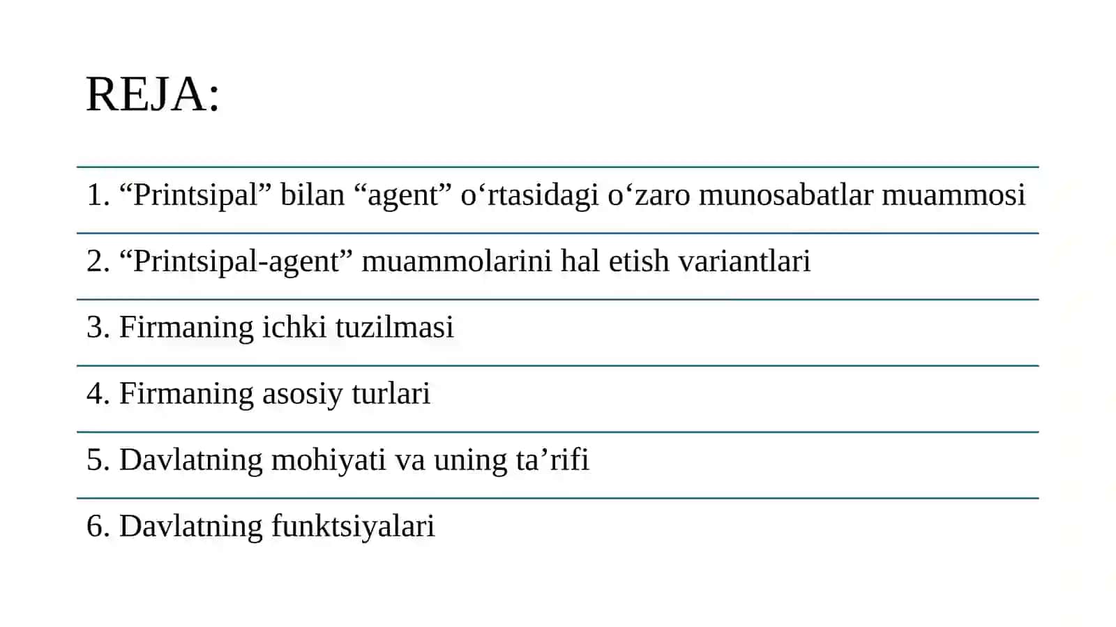 Firma nazanyasi. Firmaning tashkiliy-huquqiy shaklini tahlil qilish. Davlat institutsional tashkilot sifatida 2