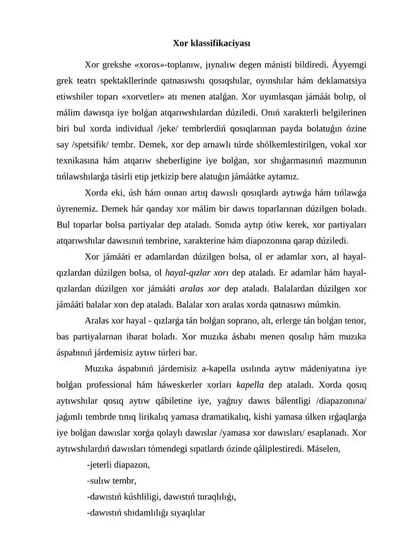 Xor klassifikaciyası 2