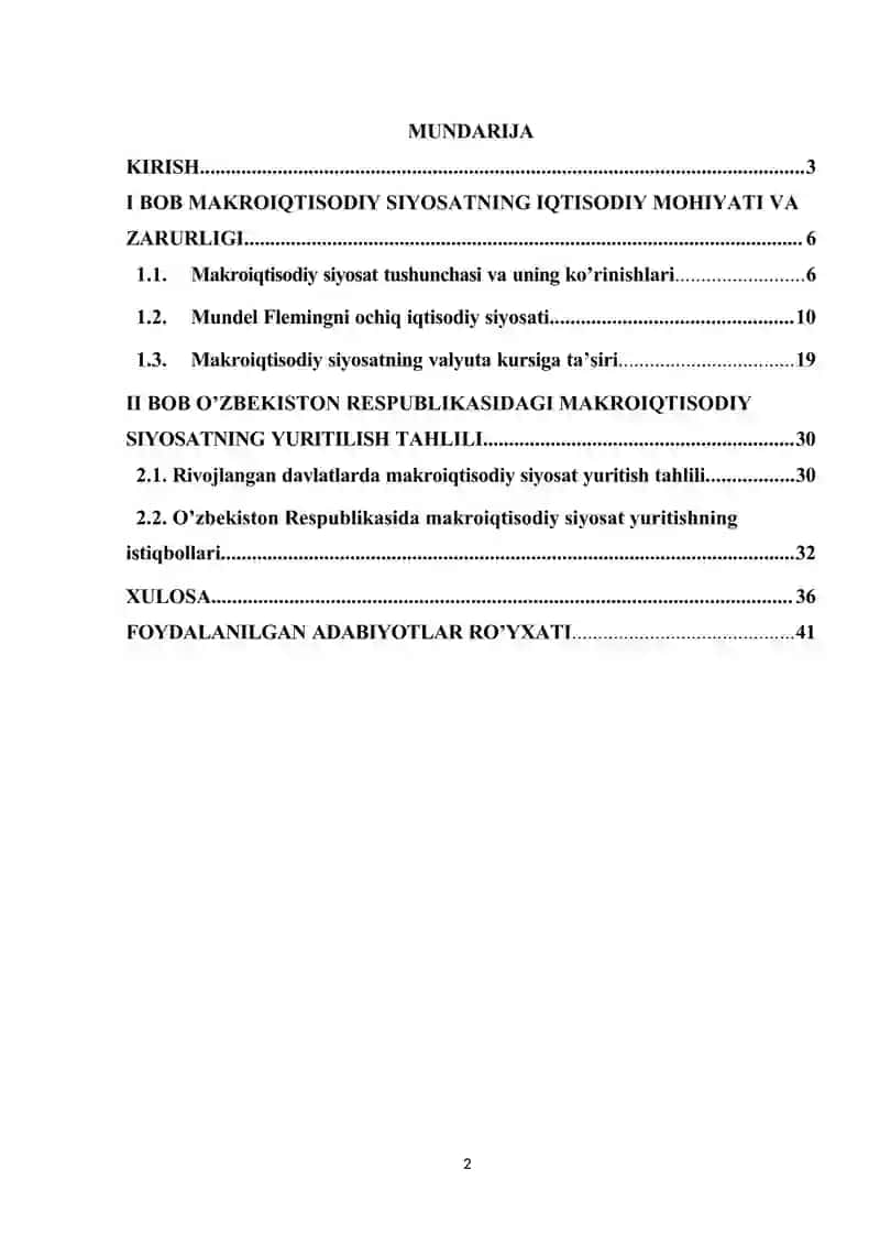 MAKROIQTISODIY SIYOSAT TUSHUNCHASI VA KO'RINISHLARI 2