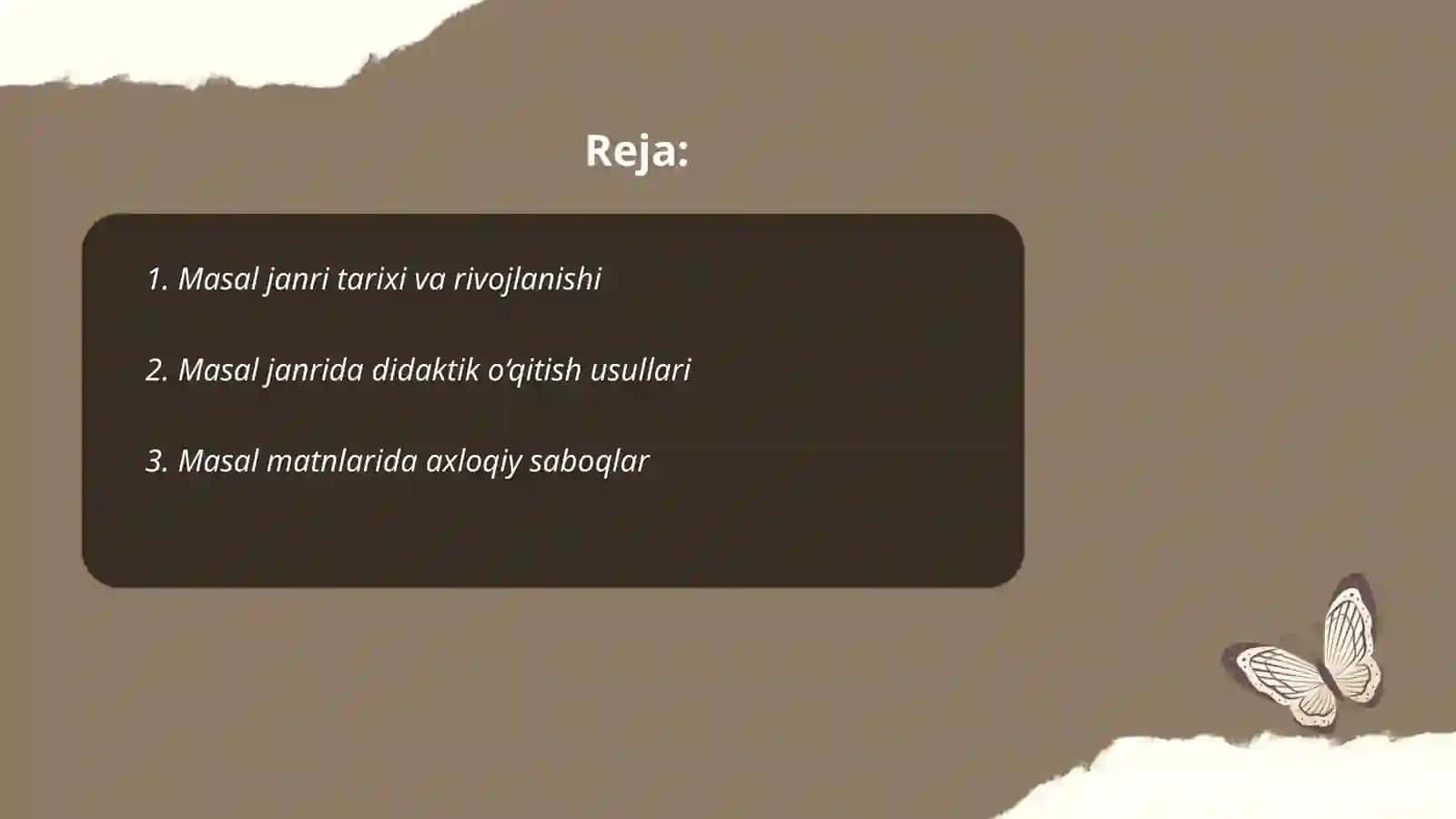 Masal janriga xos matnlar ustida ishlash metodikasi 2