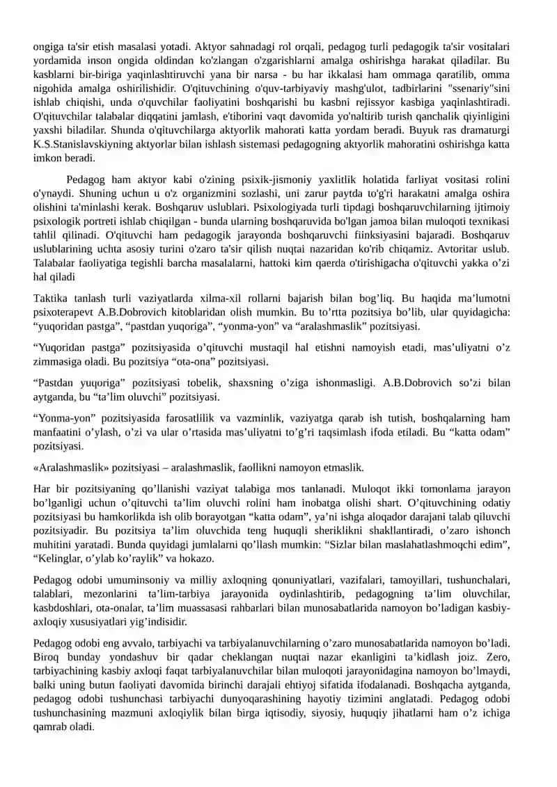 Pedagogik taktni qo'llash shartlari 2
