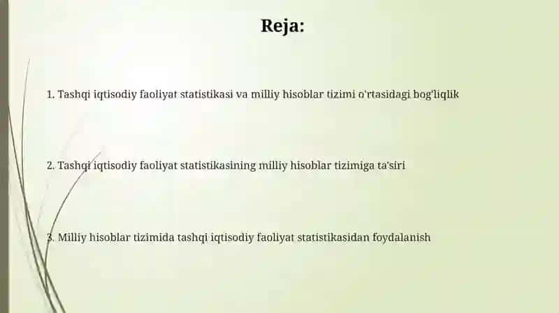 Tashqi iqtisodiy faoliyat statistikasi va miliy hisoblar tizimining o'zaro bog'liqligi 2