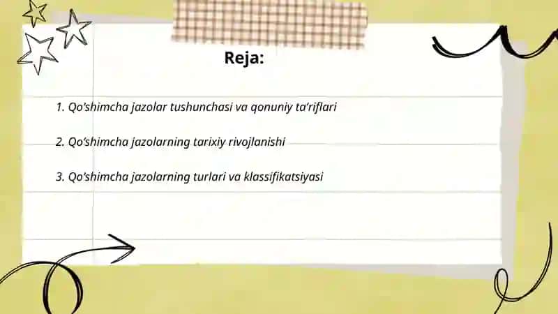 Qoʻshimcha jazolar tushunchasi va ahamiyati 2
