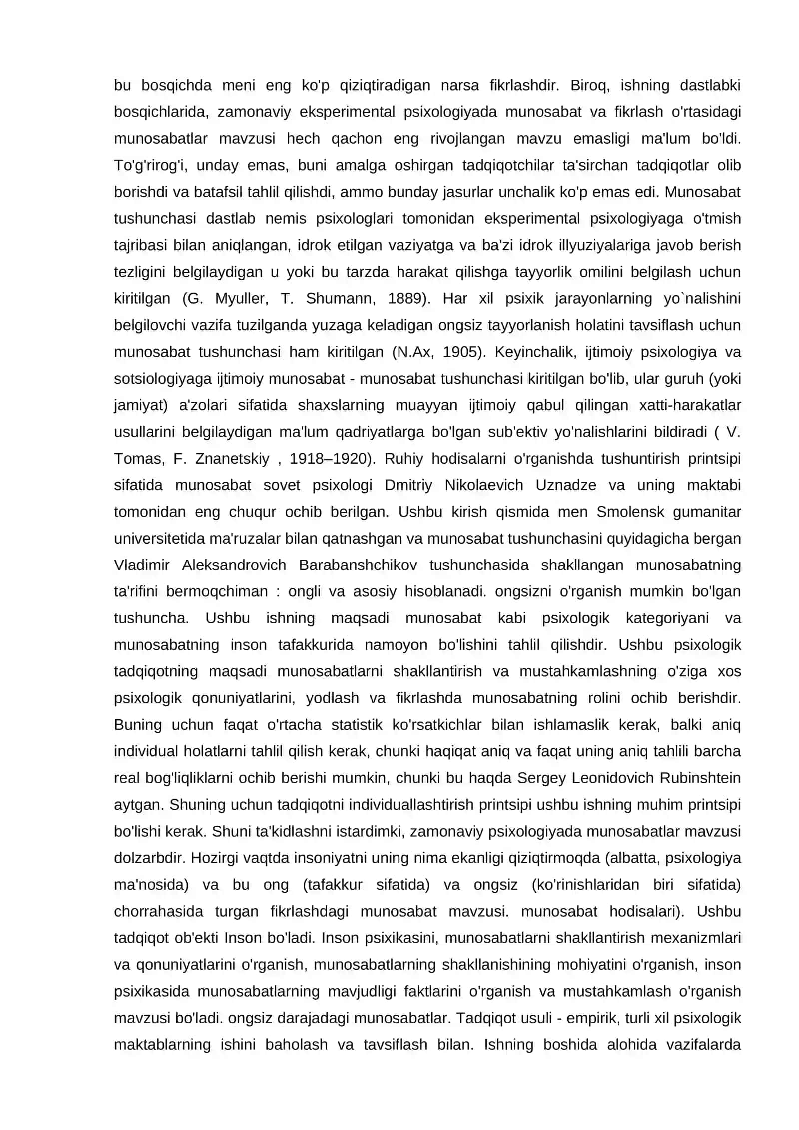 Sergey Leonidovich Rubinshtein kontseptsiyasida yodlashda munosabatning roli 2