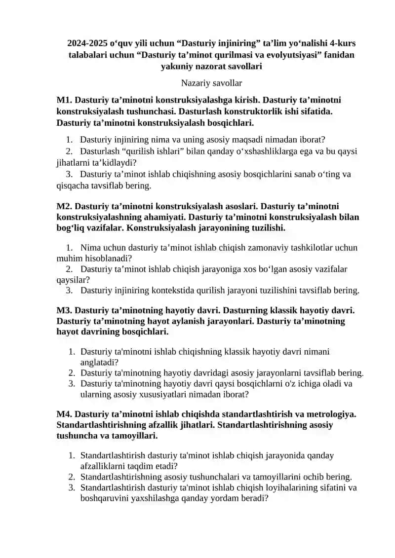 Dasturiy taʼminot qurilmasi va evolyutsiyasi 2