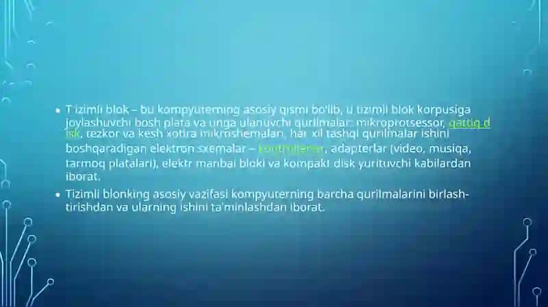 TIZIMLI BLOKNING TASHKIL ETUVCHILARI 2