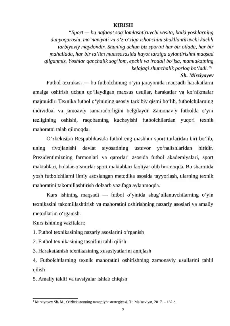 Futbol o'yinida shug'ullanuvchilarning o'yin texnikasini takomillashtirish va mahoratini oshirish 2