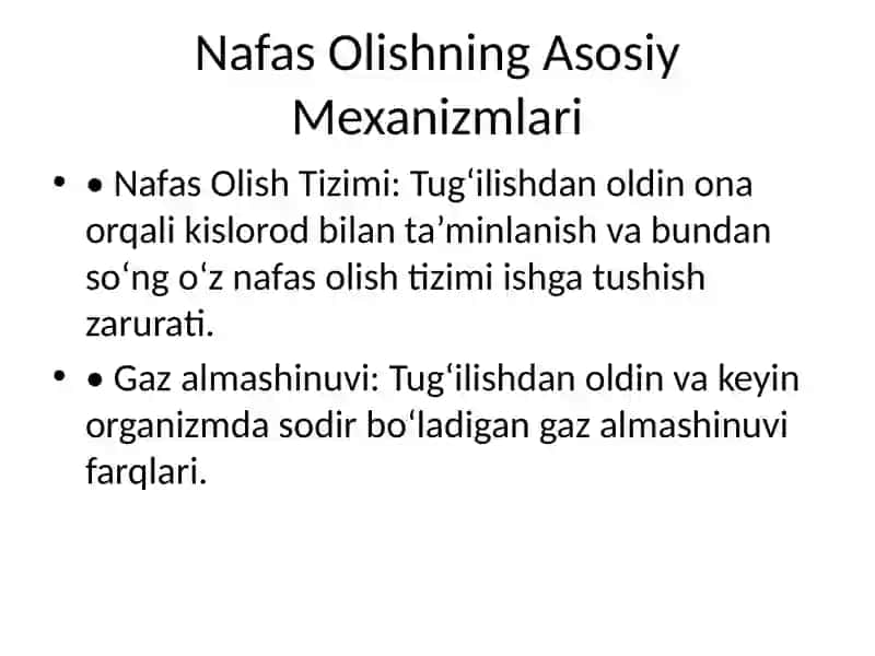 Bolalarda Birinchi Nafas Mexanizmi va Uning Fiziologiyasi 2