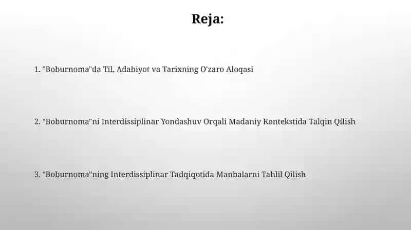 "Boburnoma"ning Interdissiplinar Tadqiqotida Manbalarni Tahlil Qilish 2