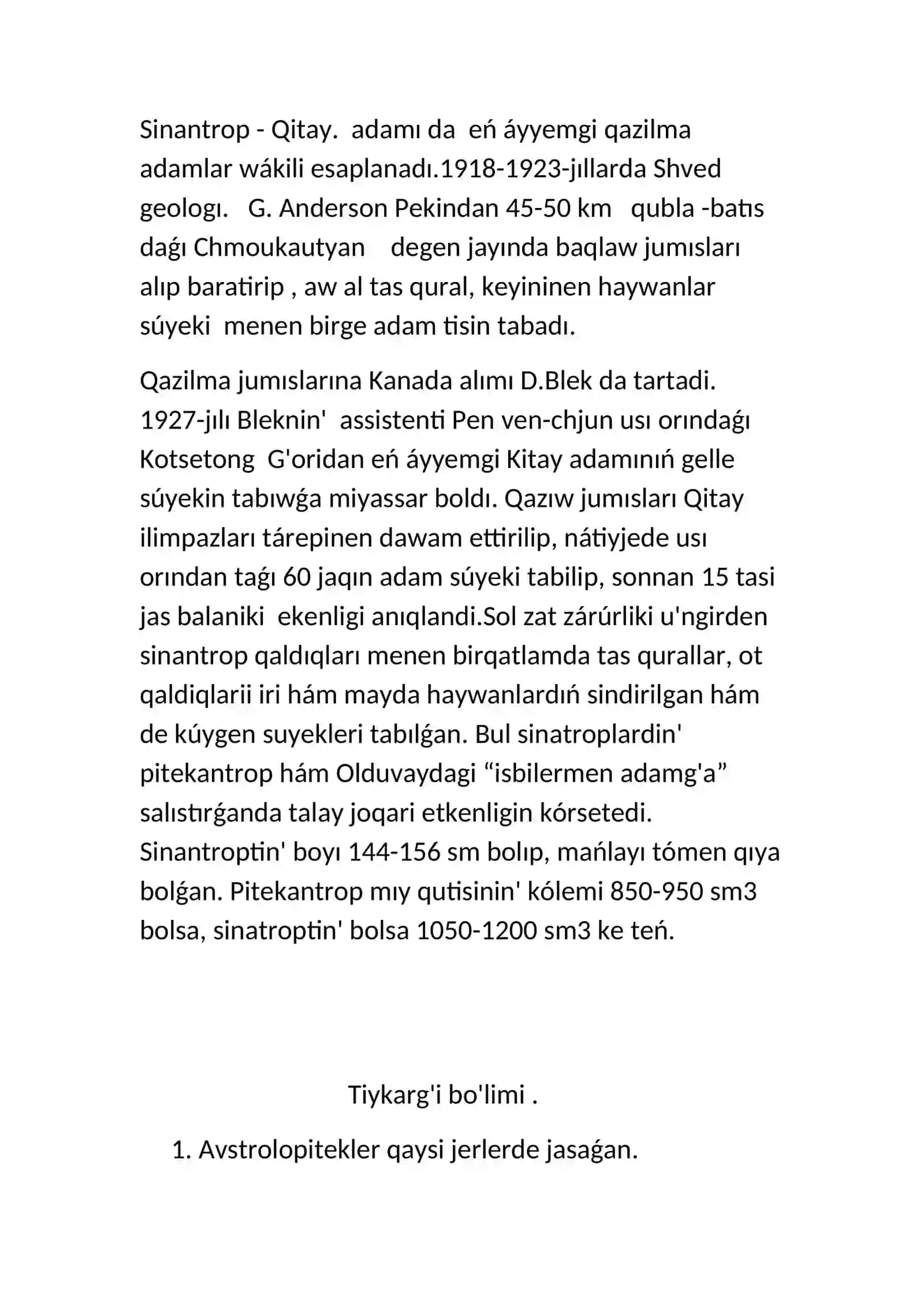 Sinantrop - Qitay. adamı 2