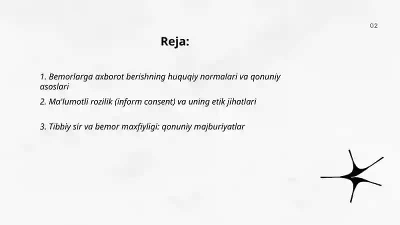 Bemorlar uchun axborot olish masalasining etik va huquqiy jixatlari 2