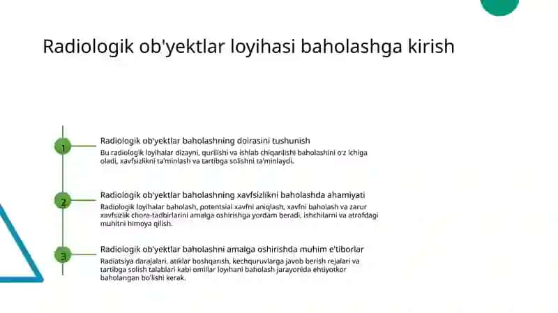 Radiologik ob'yektlar loyihasi baholash 2