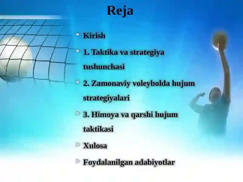 Zamonaviy voleybolda taktika va strategiya haqida tushuncha 2