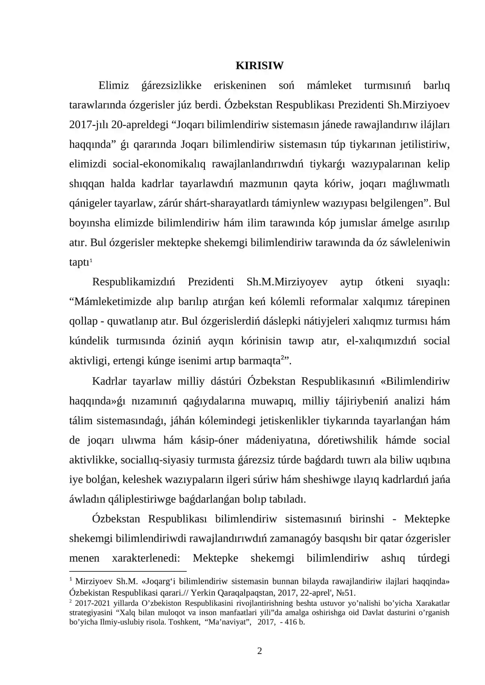 MEKTEPKE SHEKEMGI BILIMLENDIRIW SHÓLKEMLERINDE ILAY JUMISLARÍ 2