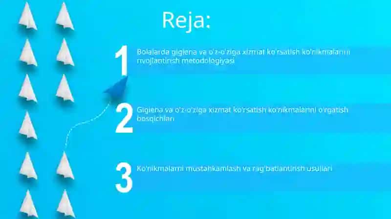 Bolalarda gigenya va o'z-o'zini Parvarish qilish ko'nikmalarini Shakillantirish metodikasi 2