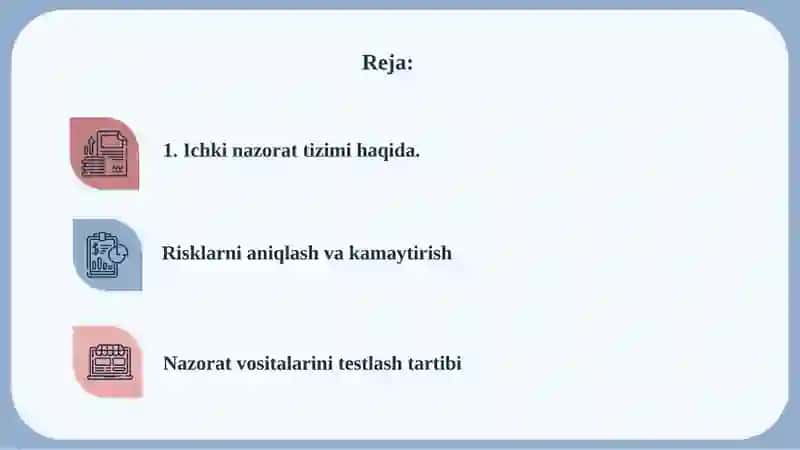 Ichki nazorat tizimini o’rganish 2