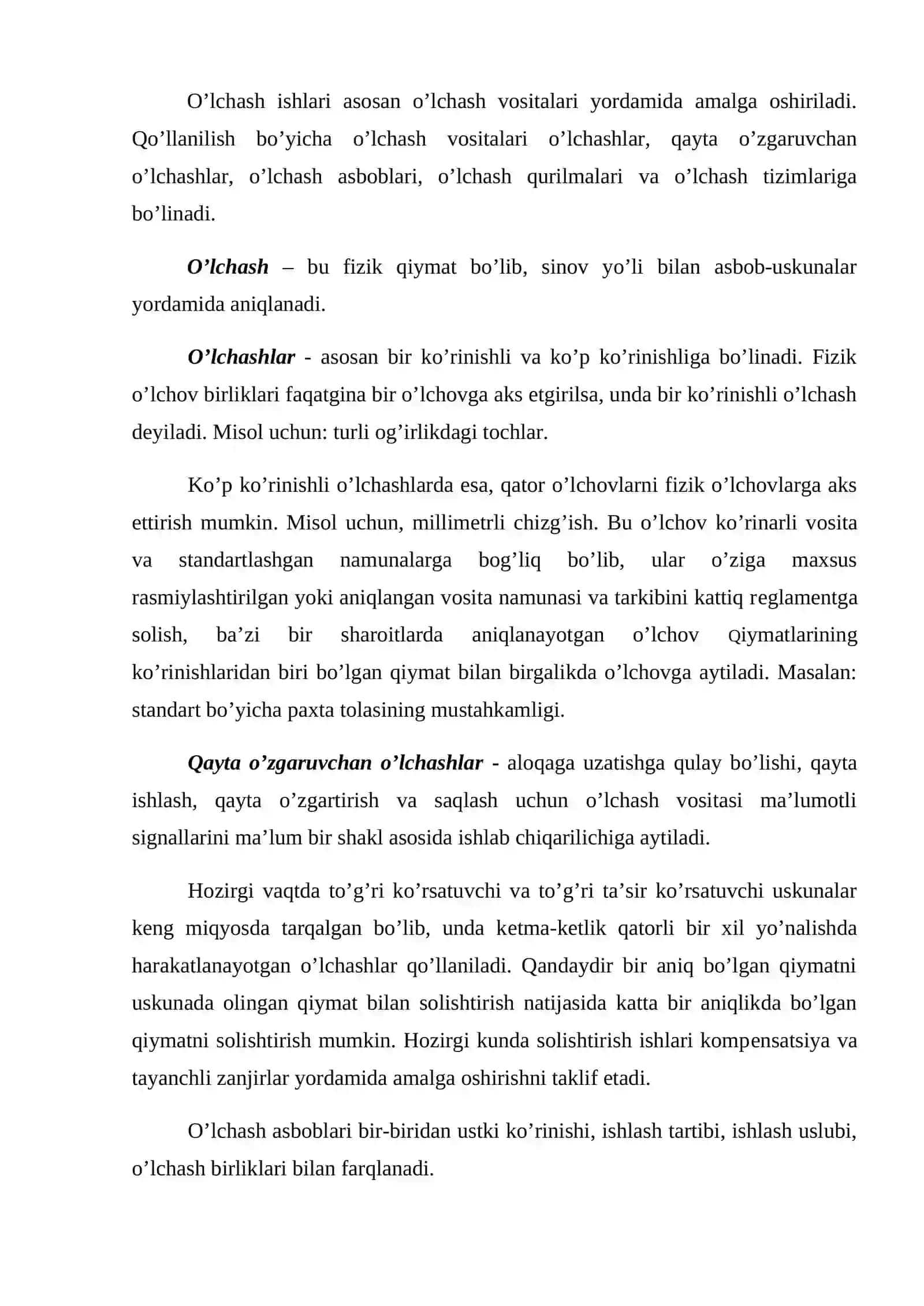 Kundalik hayotdagi o'lchashlar 2