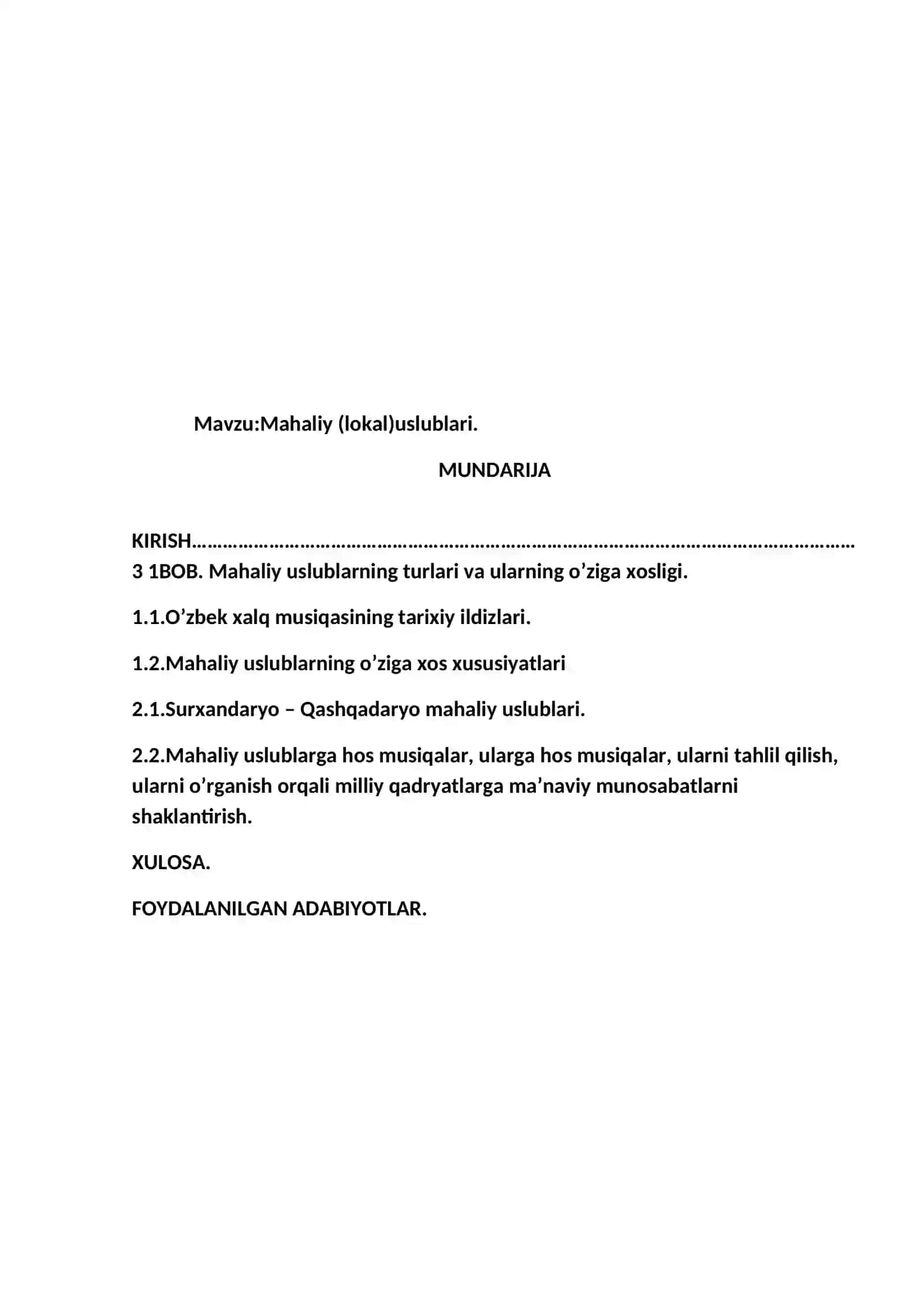 MAHALIY MUSIQA USLUBLARI 2