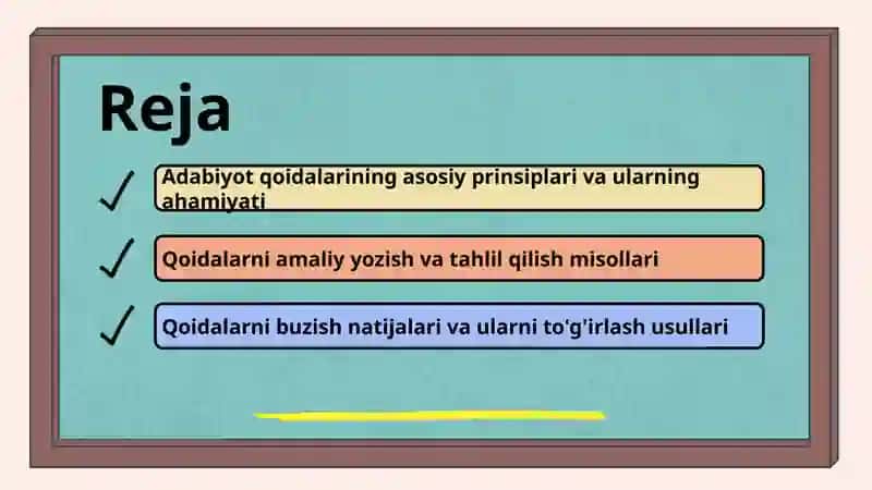 Adabiyot qoidalari 2