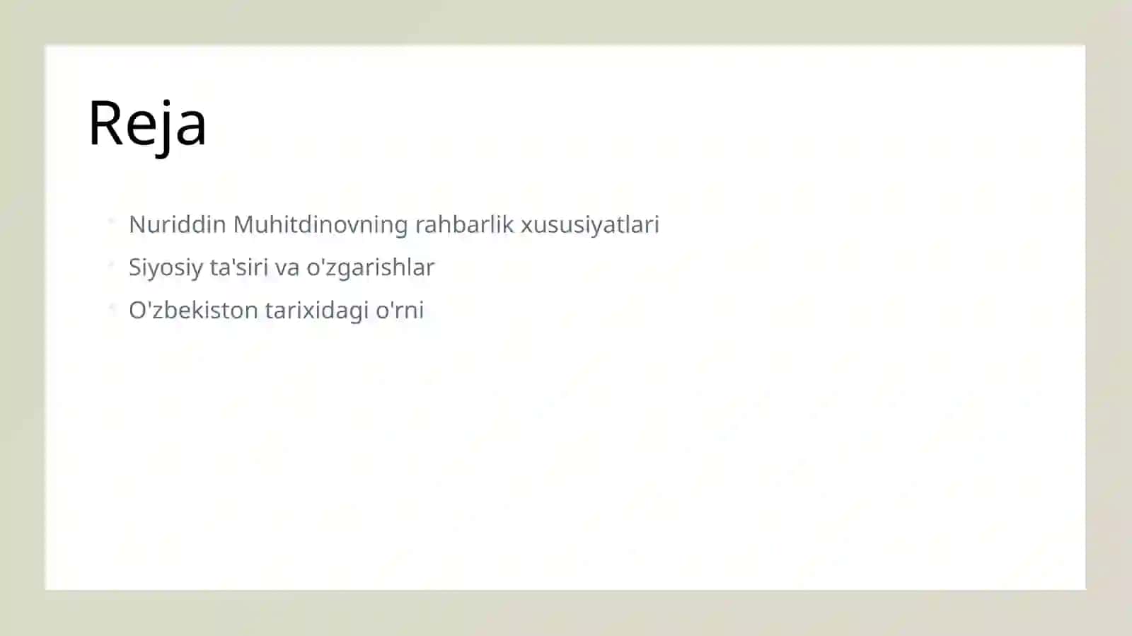 Nuriddin Muhitdinovning rahbarlik rolivasiyosiy portreti 2