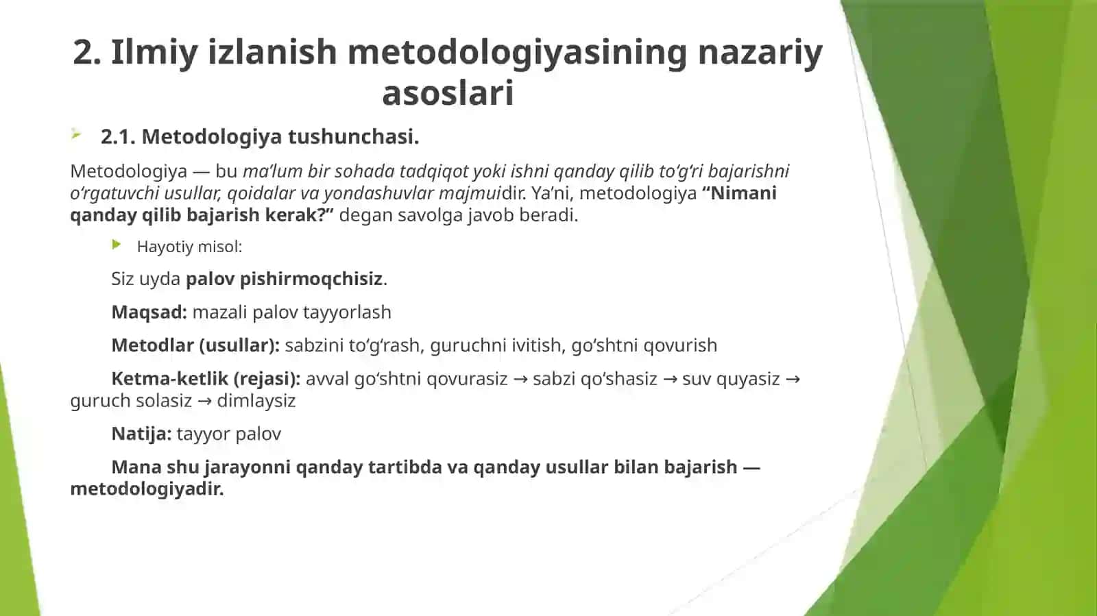 O‘zbekistonning ijtimoiy va madaniy rivojlanishida ilmiy izlanish metodologiyasi 2