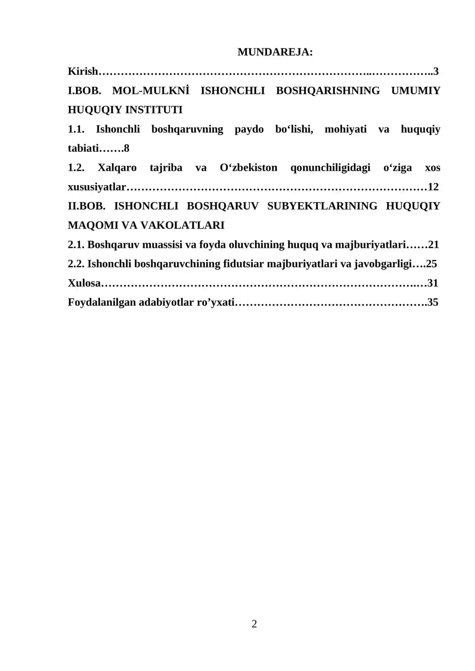 Mol mulkni ishonchli boshqarish subyektlarining vakolatlari 2
