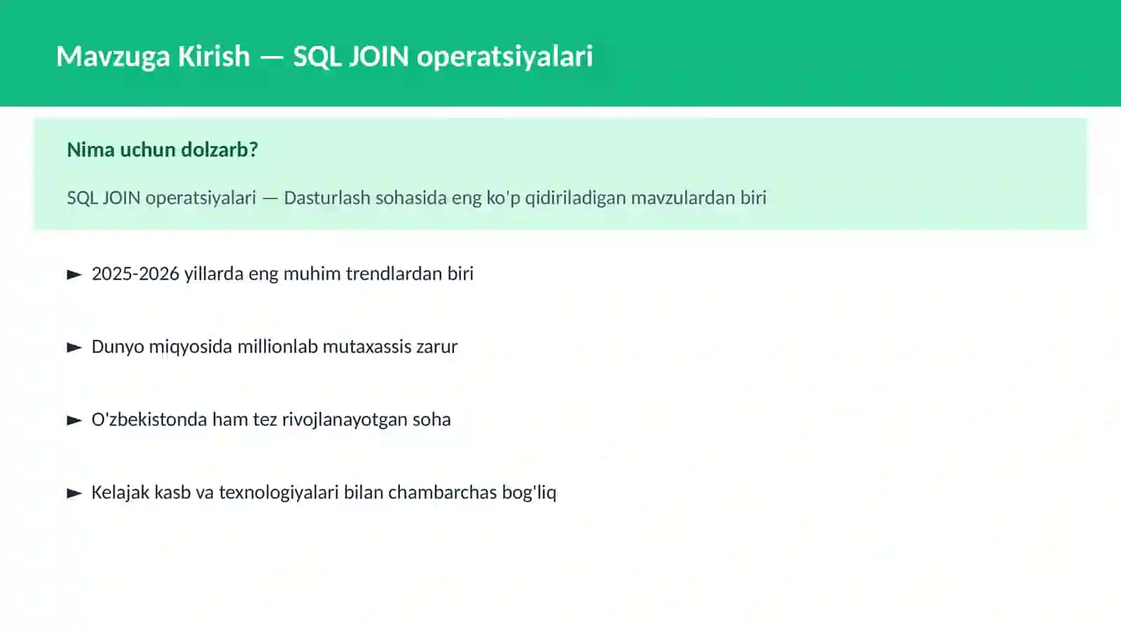 SQL JOIN operatsiyalari 2
