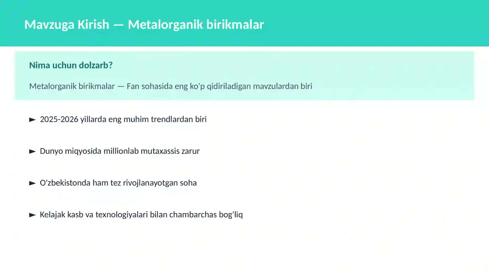 Metalorganik birikmalar 2