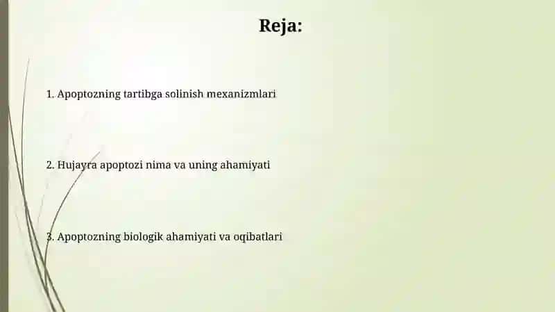 Hujayra apoptozi va uning biologik ahamiyati jarayonining boshqariluvi 2
