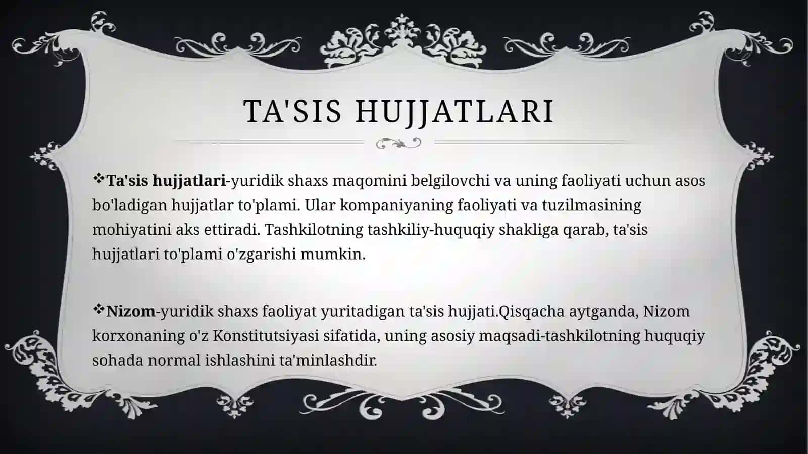 Ta'sish hujjatlari 2
