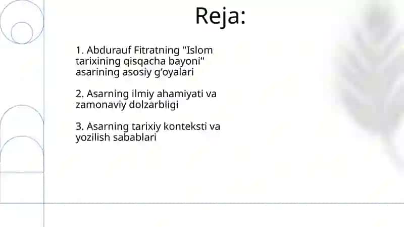 Abdurauf Fitratning "Muxtasar islom tarixi" 2