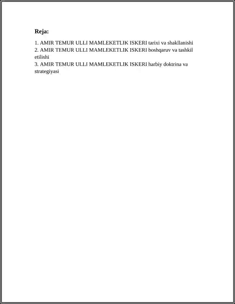 Amir Temur Ulli Mamleklik Iskeri 2